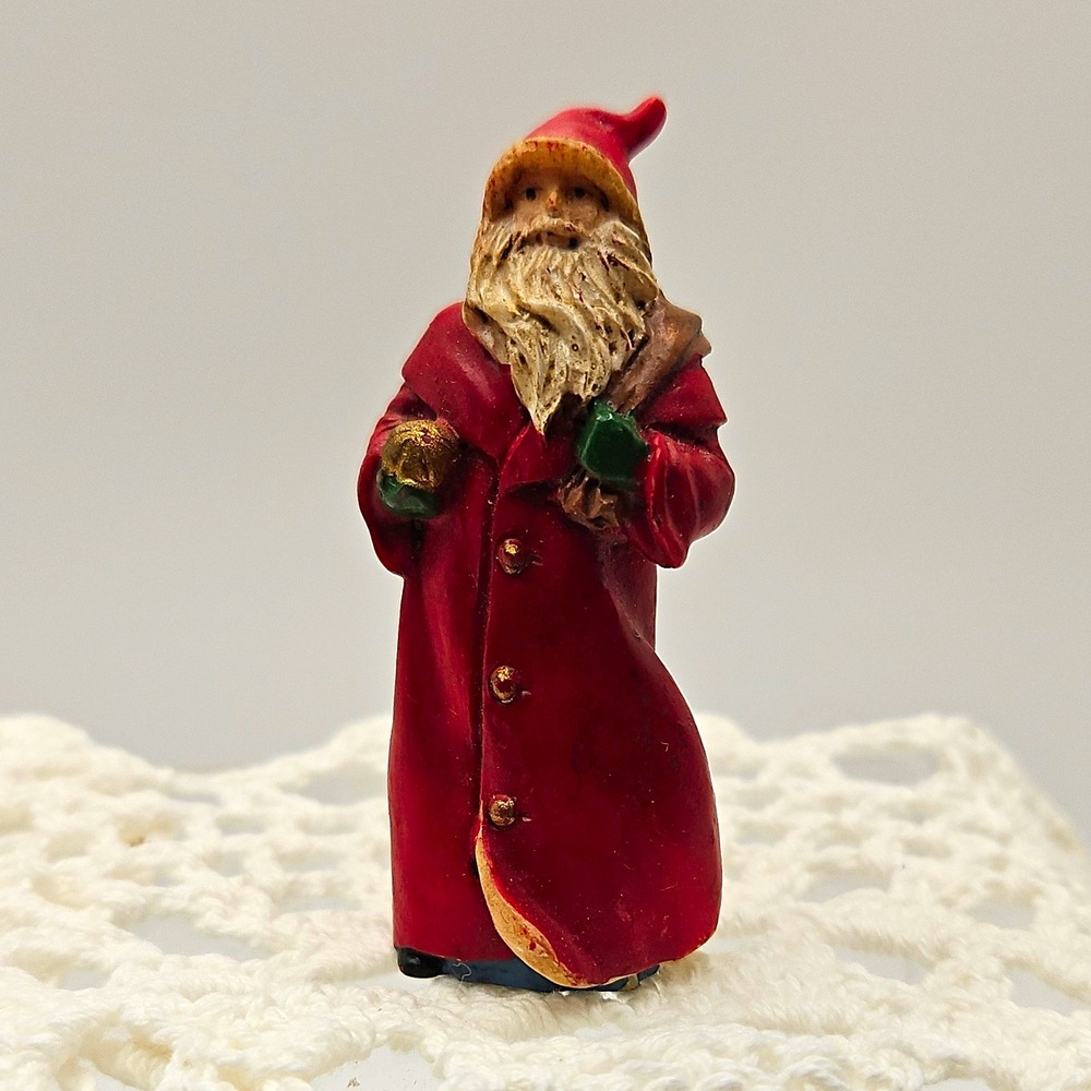 Russ Santa Claus Resin Figurine 14380 Small Painted 3D Red Coat 1990s
